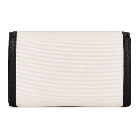 Saint Laurent YSL Uptown Blanc Natural & Noir Leather Wallet on a Chain NEW - Picture 4 of 10